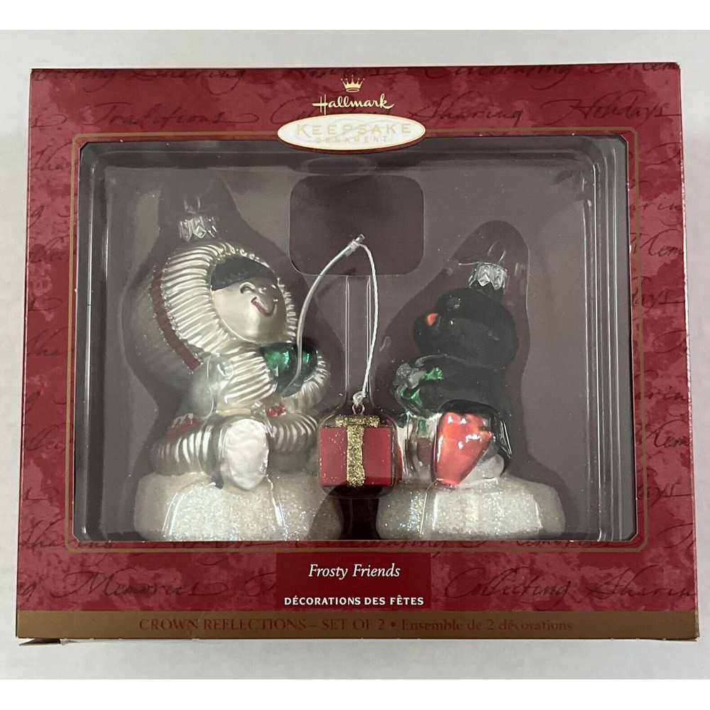 Hallmark Crown Reflections 2000 Frosty Friends Blown Glass‎ Collectible Ornament